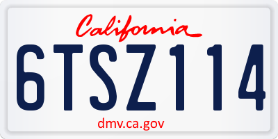 CA license plate 6TSZ114