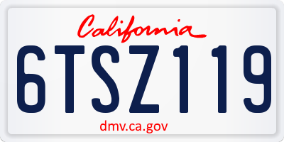 CA license plate 6TSZ119