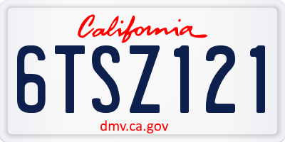 CA license plate 6TSZ121