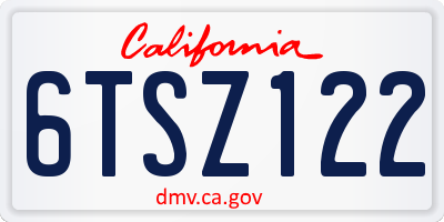 CA license plate 6TSZ122