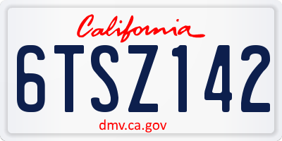 CA license plate 6TSZ142