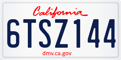 CA license plate 6TSZ144