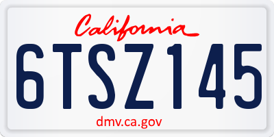 CA license plate 6TSZ145