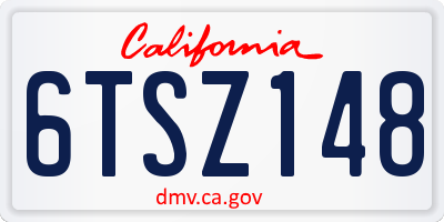 CA license plate 6TSZ148