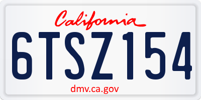 CA license plate 6TSZ154