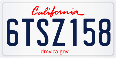CA license plate 6TSZ158