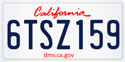 CA license plate 6TSZ159