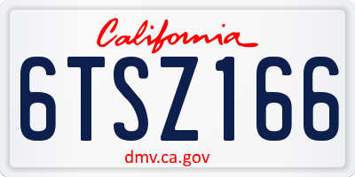 CA license plate 6TSZ166