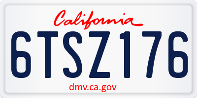 CA license plate 6TSZ176