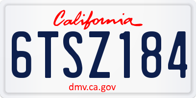 CA license plate 6TSZ184