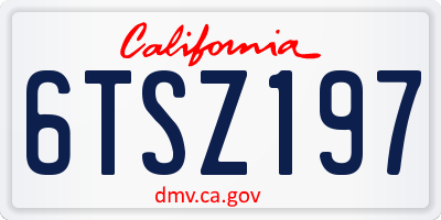 CA license plate 6TSZ197