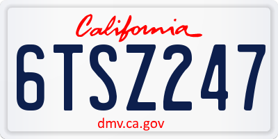 CA license plate 6TSZ247