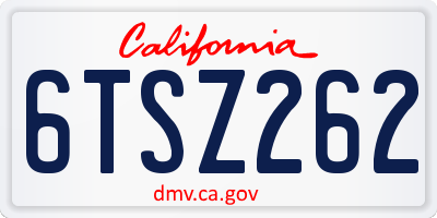 CA license plate 6TSZ262
