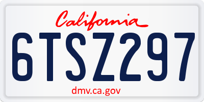 CA license plate 6TSZ297