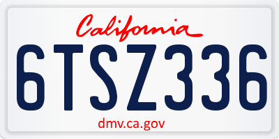 CA license plate 6TSZ336