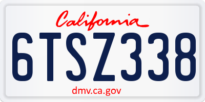 CA license plate 6TSZ338