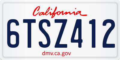 CA license plate 6TSZ412