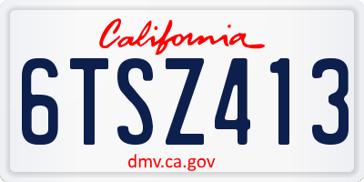 CA license plate 6TSZ413