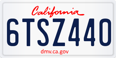 CA license plate 6TSZ440