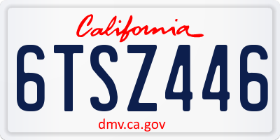 CA license plate 6TSZ446