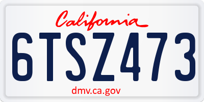 CA license plate 6TSZ473