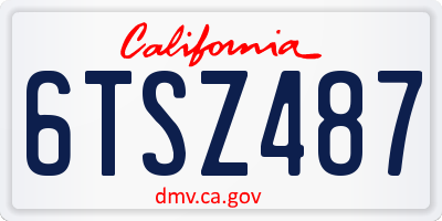 CA license plate 6TSZ487
