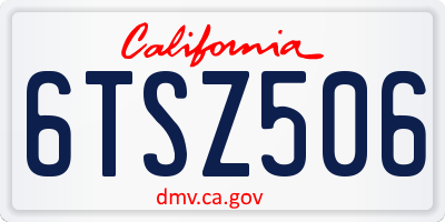 CA license plate 6TSZ506
