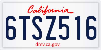 CA license plate 6TSZ516