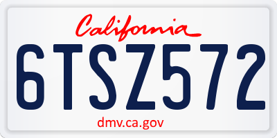 CA license plate 6TSZ572