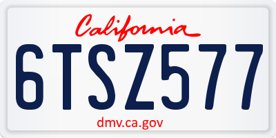 CA license plate 6TSZ577