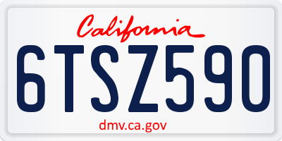 CA license plate 6TSZ590