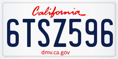 CA license plate 6TSZ596