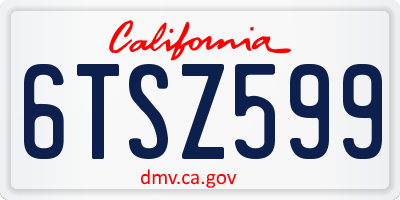 CA license plate 6TSZ599
