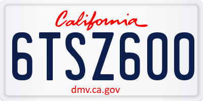 CA license plate 6TSZ600