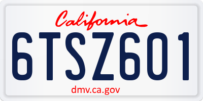 CA license plate 6TSZ601