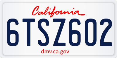 CA license plate 6TSZ602