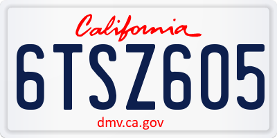 CA license plate 6TSZ605