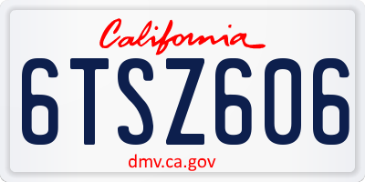 CA license plate 6TSZ606