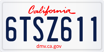 CA license plate 6TSZ611