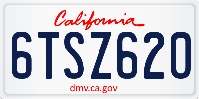 CA license plate 6TSZ620