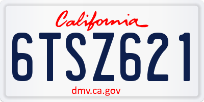 CA license plate 6TSZ621