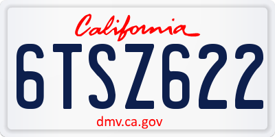 CA license plate 6TSZ622