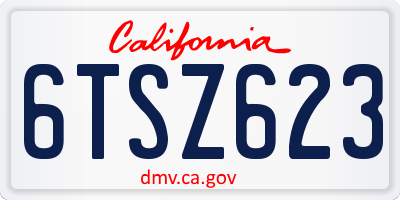 CA license plate 6TSZ623