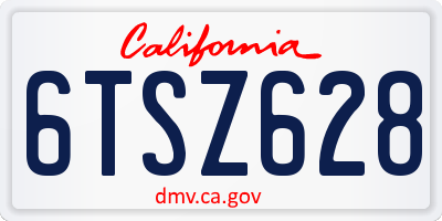 CA license plate 6TSZ628