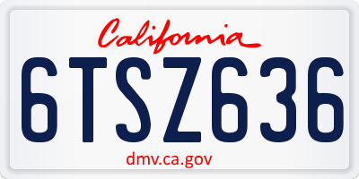 CA license plate 6TSZ636