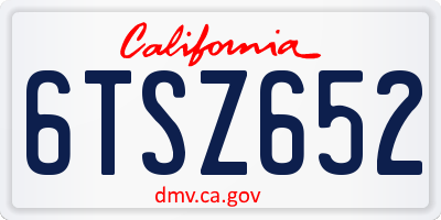 CA license plate 6TSZ652
