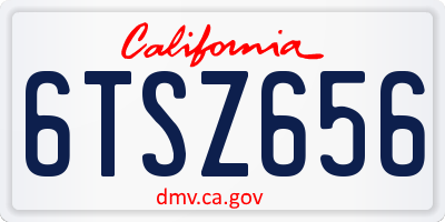 CA license plate 6TSZ656