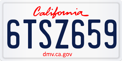 CA license plate 6TSZ659