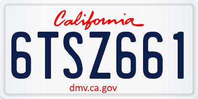 CA license plate 6TSZ661