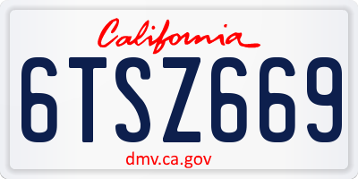 CA license plate 6TSZ669